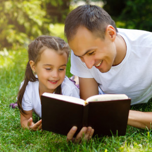 father and daughter and Bible